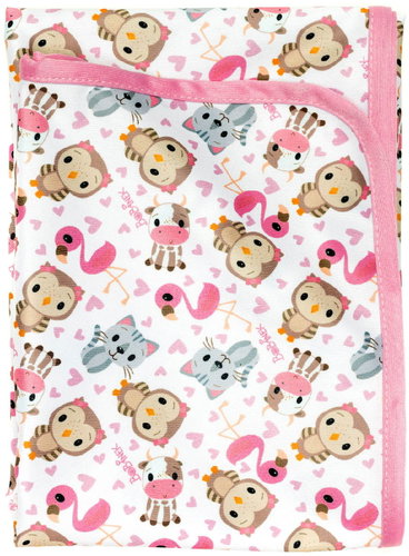 Bobánek Changing Mat, 75 × 75 cm, Pink Animals - Changing Pad - Main image