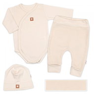 Baby Nellys Growing 3-piece set for baby Nature - beige, size 56/62 - Baby Clothing Set