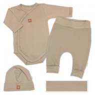 Baby Nellys Rostoucí 3dílná sada pro miminko Nature - taupe, vel. 50/56 - Sada oblečení pro miminko