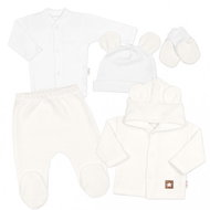 Baby Nellys, Pletená sada oblečení pro miminko, Star 5D - bílá, vel. 62 - Sada oblečení pro miminko