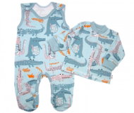Baby Nellys Crocodile Eda 2-piece set, cotton onesie with shirt, mint, size 68 - Baby Clothing Set