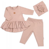 Baby Nellys Luxusní bavlněná sada, 3D, Nature - pudrově růžová, 80 - Baby Clothing Set