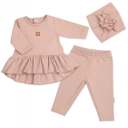 Baby Nellys Luxury cotton set, 3D, Nature - powder pink, 86 - Baby Clothing Set - Main image