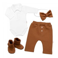 Baby Nellys 4D sada pro chlapečky Baby Elegán – karamelová, 68 - Baby Clothing Set
