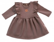 Baby Nellys Dětské teplákové šaty/tunika Vintage Love, čokoláda - Šaty pro miminko