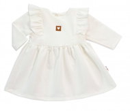 Baby Nellys Dětské teplákové šaty/tunika Vintage Love, krémové, vel. 62 - Baby dress