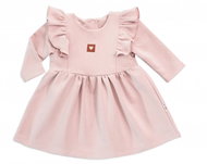 Baby Nellys Dětské teplákové šaty/tunika Vintage Love, starorůžové, vel. 74 - Baby dress