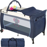 Elephant travel cot 132 × 75 × 104 cm blue - Travel Bed