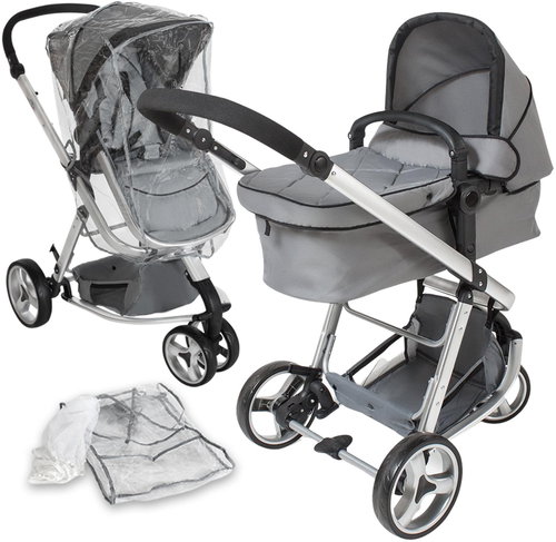 Combined stroller tricycle grey - Baby Buggy - Main image