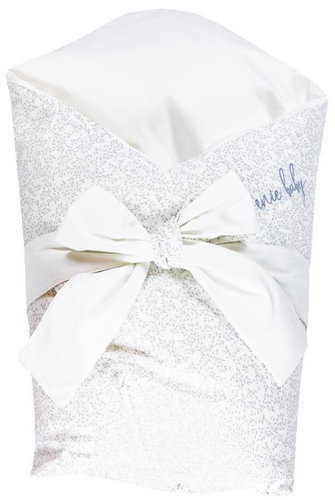 Duvet cover Satine grey leaves 80x80 cm - Swaddle Blanket - Main image