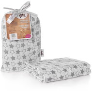 XKKO BMB Bamboo Wrap 120 × 120 - Little Stars Silver - Swaddle Blanket