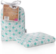 XKKO BMB Bamboo wrap 120 × 120 - Little Stars Turquoise - Swaddle Blanket