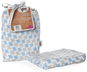 XKKO BMB Bambusová zavinovačka 120 × 120 -  Scandinavian Baby Blue Cross + klipy na kočárek - Zavinovačka