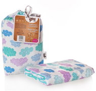 XKKO BMB Bamboo Wrap 120 × 120 - Heaven for Boys + Stroller Clips - Swaddle Blanket