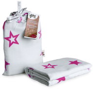 XKKO BMB Bambusová zavinovačka 120 × 120 - Magenta Stars + klipy na kočárek - Zavinovačka