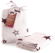 XKKO BMB Bamboo wrap 120 × 120 - Natural Brown Stars - Swaddle Blanket