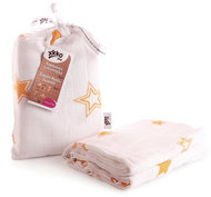 XKKO BMB Bamboo wrap 120 × 120 - Orange Stars - Swaddle Blanket
