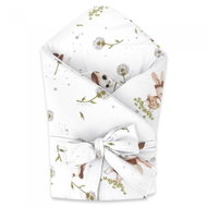 Baby wrap, LUX SOFT, cotton, Puss and Dandelion, white - Swaddle Blanket