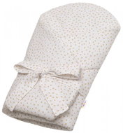 Baby Nellys Mušelínová zavinovačka s výztuží na zavazování DOTS, 75 × 75 cm, bílá - Zavinovačka