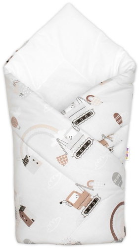 Baby Nellys Klasik Baby wrap Little builder, grey - Swaddle Blanket - Main image