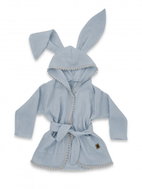 Baby Nellys Baby Muslin Bathrobe with Bunny Ears, jeans - Bathrobe