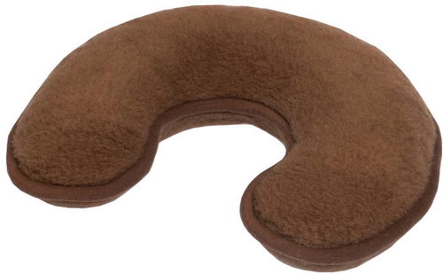 Grandma Ovechkova Horseshoe pillow made of camel and sheep wool merino brown - Travel Pillow - Main image