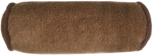 Grandma Ovechkova Pillow cylinder of camel and sheep wool merino brown, length 40 cm - Pillow - Main image