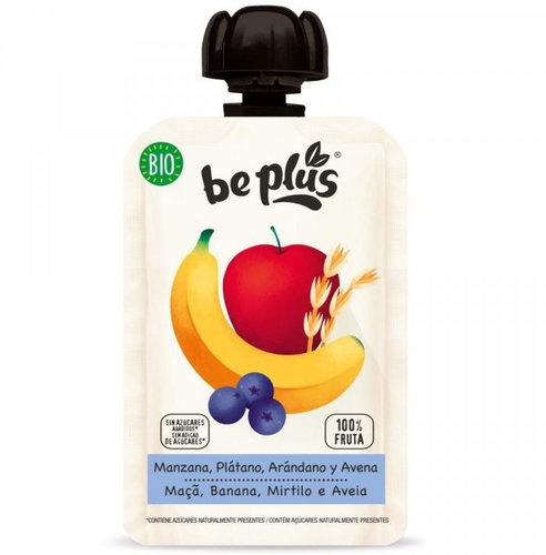 BePlus Organic Apple, banana, blueberries and oats 100 g - Meal Pocket - Main image