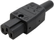 Bachmann IEC320 C15A female power connector, 250 V/10 A, for cable, black (916.170) - Connector