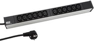 Bachmann 19'' power panel 1U, 12 × socket C13, black, 2 m (333.616) - Surge Protection Socket Strip