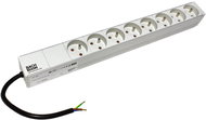 Bachmann 19'' power panel 1U, 8 × socket CZ, 0.2 m without connector, grey - Surge Protection Socket Strip