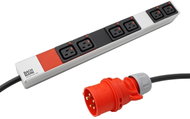 BACHMANN 19" napájecí panel 1U, 6 × C19, 3 m, vidlice 3 × 16 A (800.0111) - Surge Protection Socket Strip