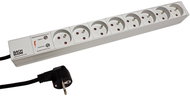 Bachmann 19'' power panel 1U, 8 × socket CZ, surge protection, grey, 2 m - Surge Protection Socket Strip