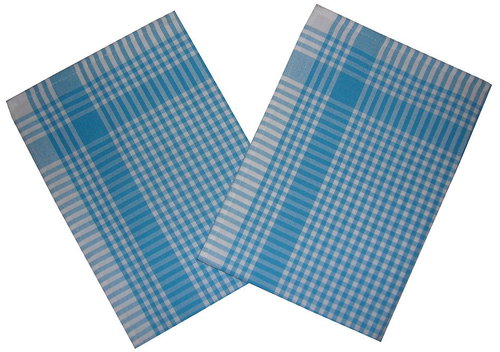 Bade Home Towel PAR 45 × 65 cm, turquoise and white cube, 3 pcs - Kitchen Towel - Main image