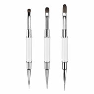 COSMONAIL Sada štětců na nehty, gel a nail art 3 ks, bílé - Makeup Brush