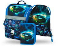BAAGL 3 SET Zippy Závodní auto: aktovka, penál, sáček - Školní set