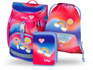BAAGL 3 SET Airy Duha červený: batoh, penál, sáček - Školní set