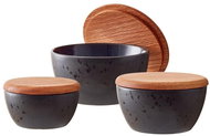 Bitz Set of storage bowls with lid Black/Dark Blue (3 pcs) - Bowl Set