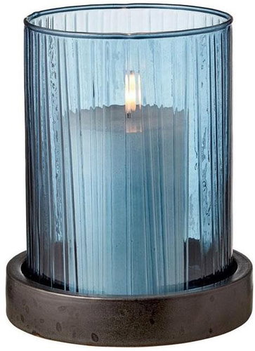 Bitz Candle holder with LED candle with timer 17 Blue - Candlestick - Main image