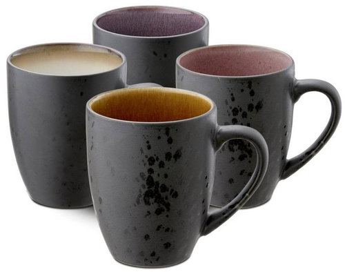 Bitz Set of 4 cups with handle Black - Set of Cups - Main image