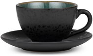 Bitz Cup and saucer Black/Green - Mug