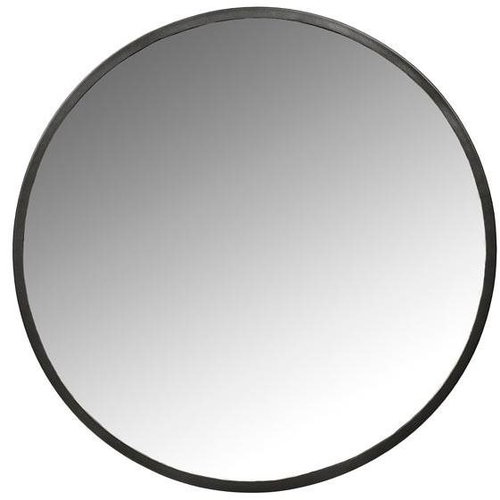 Villa Collection Kulaté zrcadlo s kovovým rámem Black 100 cm - Mirror - Main image