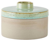Villa Collection Kameninová váza s víkem Dusty Green 10 cm - Váza