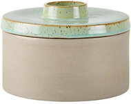 Villa Collection Kameninová váza s víkem Dusty Green 12 cm - Váza