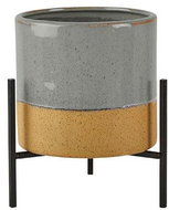 Villa Collection Keramický květináč na kovových nožkách Blue Grey 18x26 cm - Květináč