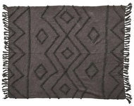 Villa Collection Bedspread with pattern 130x170 Darkgrey - Bed Cover
