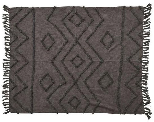 Villa Collection Bedspread with pattern 130x170 Darkgrey - Bed Cover - Main image