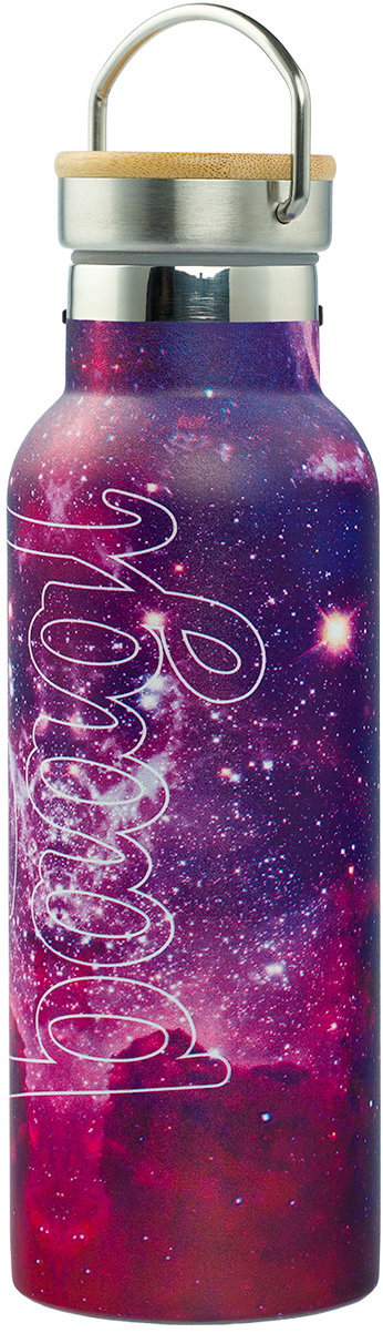 Baagl Hőtartó kulacs bambusz kupakkal - Galaxy, 500 ml