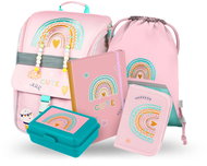 BAAGL 5 SET Zippy Rainbow Pink: Aktentasche, Federmäppchen, Tasche, Ordner, Box - Schulset