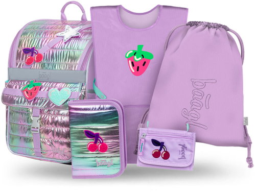 BAAGL SET 5 Zippy Lavender: briefcase, pencil case, bag, apron, wallet - School Set - Main image